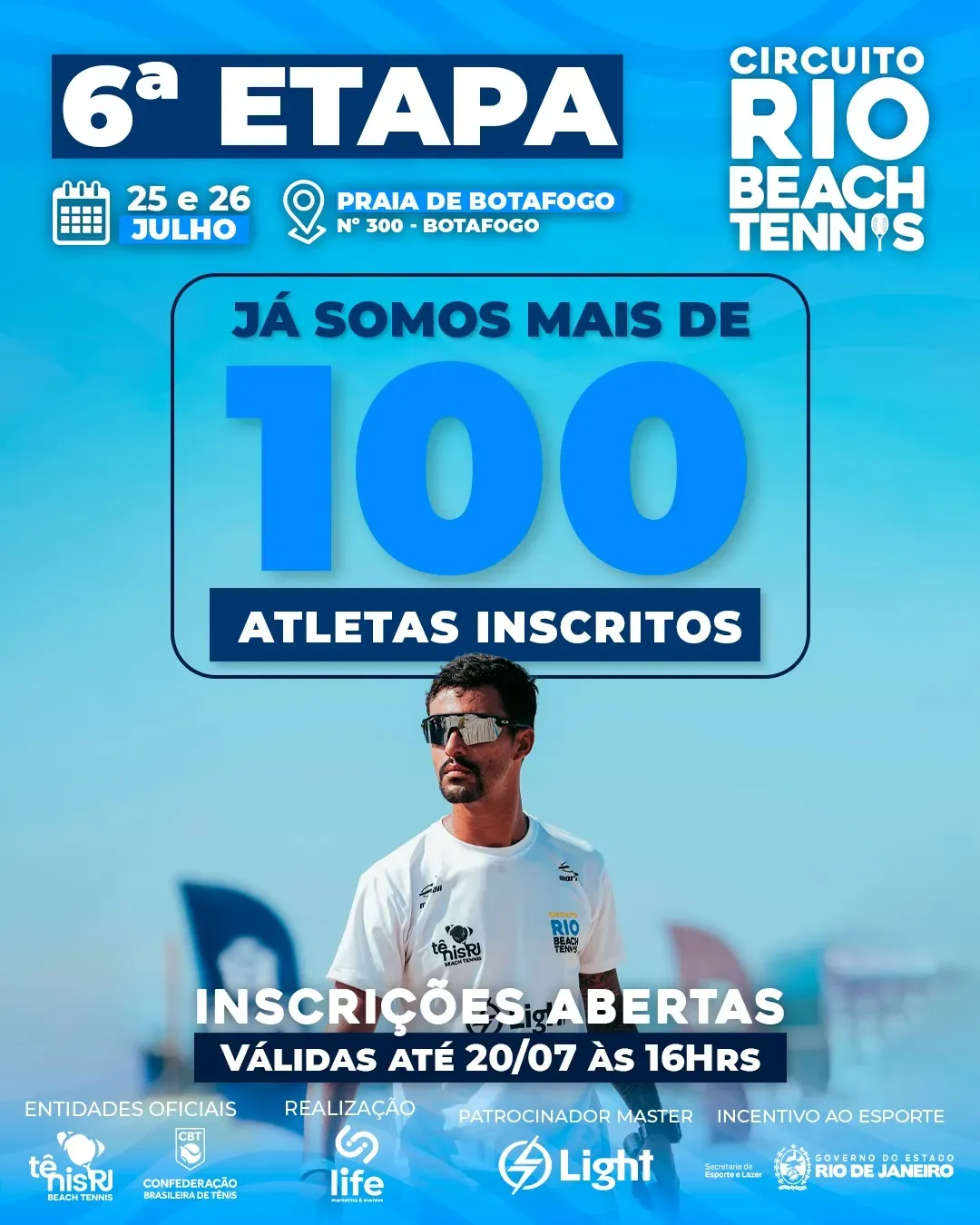 ja somos mais de 100 atletas inscritos na 6 etapa do circuito rio beach tennis